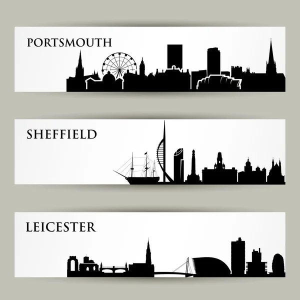 Inglaterra skylines banners — Vetor de Stock