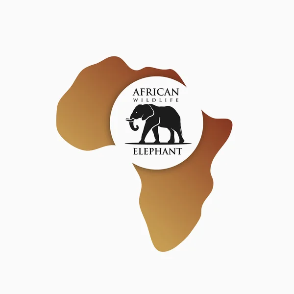 Olifant in de vorm van Afrika continent — Stockvector