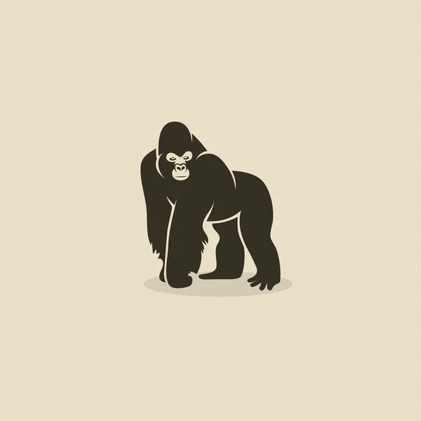 Gorilla sobre fondo beige — Vector de stock