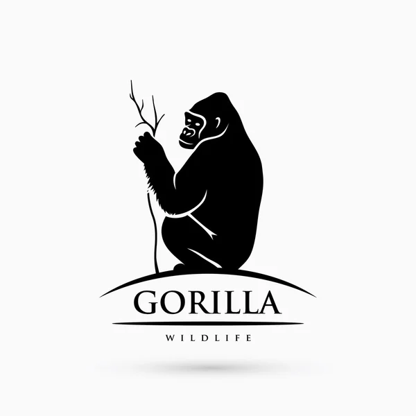 Gorilla animale simbolo — Vettoriale Stock