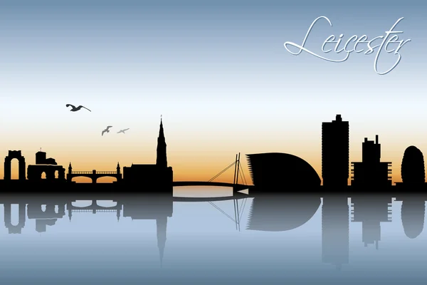 Leicester skyline ilustración — Archivo Imágenes Vectoriales