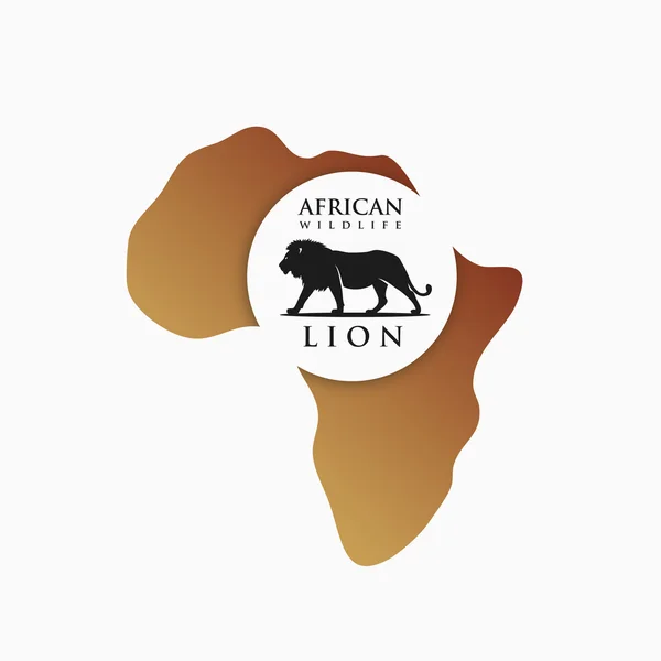 Lion in vorm van Afrika continent — Stockvector