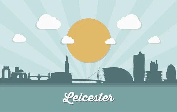 Illustrazione skyline Leicester — Vettoriale Stock