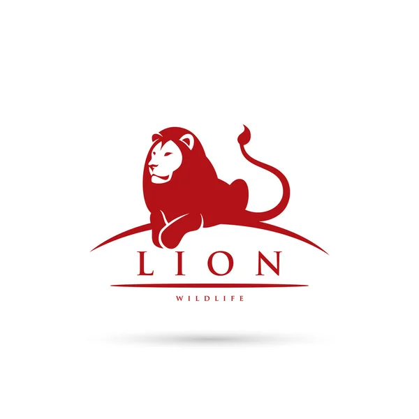 León símbolo rojo — Vector de stock