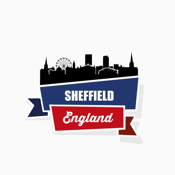 Bandiera del nastro di Sheffield — Vettoriale Stock