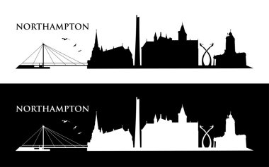 Northampton cityscape skyline clipart