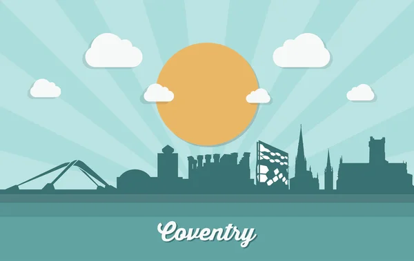 Coventry skyline paesaggio urbano — Vettoriale Stock