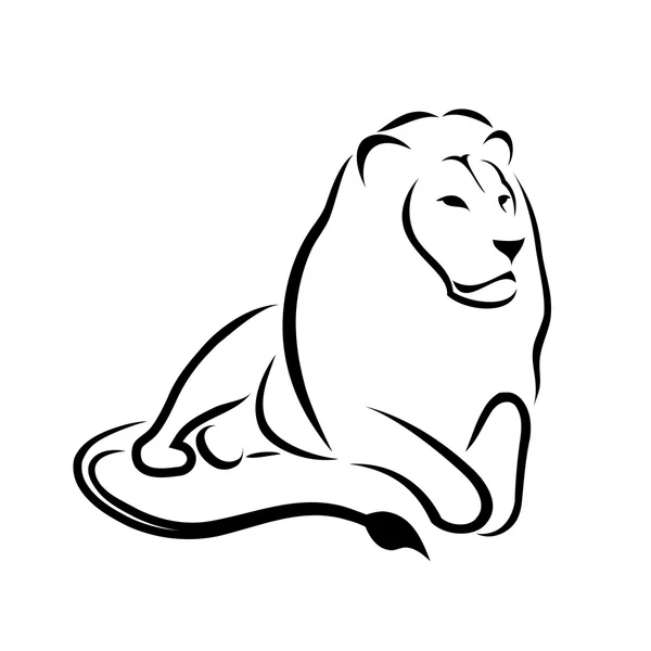 Silueta animal de león — Vector de stock