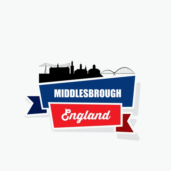 Paysage urbain de Middlesbrough skyline — Image vectorielle