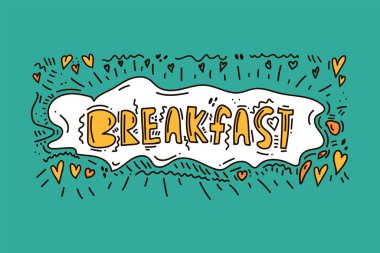 Güzel Doodle tarzı harfler. Güzel bir sabah için güzel bir isim. Kafe menüleri için karalama. İsmin vektör illüstrasyonu.