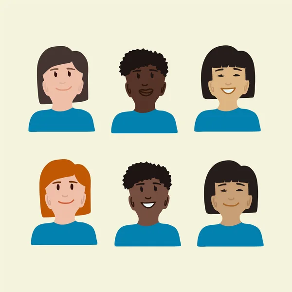 Different peoples are people. Blacks, African Americans, African Americans, Latinos, Latinos, Mexicans, Blacks, Whites, Europeans, Asians. Different groups of people without medical masks. A — Stock Vector