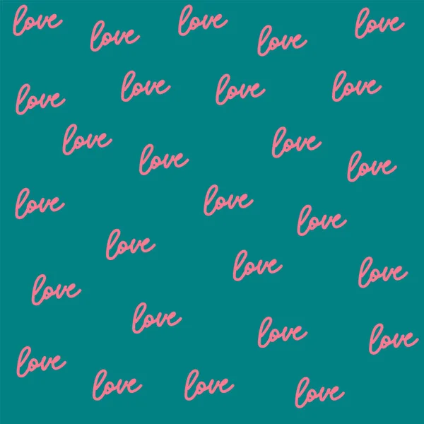 Cartas Doodle background. Calcomanías de letras de menta El amor es la textura. Fondo lindo con palabras para el día de San Valentín. — Archivo Imágenes Vectoriales