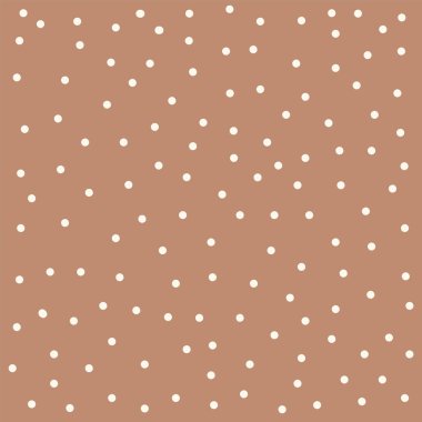 Moda Noktası Modeli. Kahverengi üzerine bezelye. Tekstil ürünlerini destekliyorum. Nokta, Bezelye, Çember. Doodle moda geçmişi. Vektör illüstrasyonu