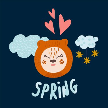 Moda bebeği ayı tebrik kartı. Üzerinde 