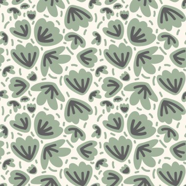 Şablon, bahar ve yaz çiçekleri. Doğanın ve çiçeklerin vektör arkaplanı karalama stilinde elle çizilir. Doğal bahar motifli tekstil dokusu.