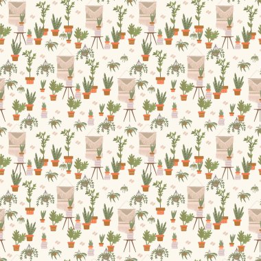 Yoga dersleri için bitki deseni. Tekstil ürünleri için dinlenme odası arka planı. Doğa ile güzel Boha arkaplanı.