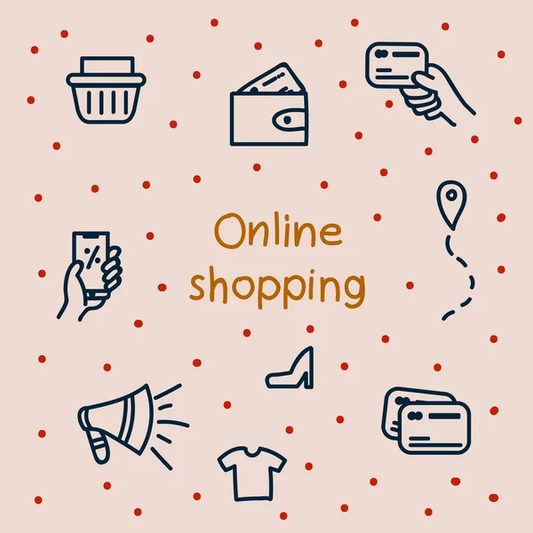 Ödeme çevrimiçi mağazada. İnternetten satın alma kavramı. Kredi kartıyla güzel bir online alışveriş posteri..