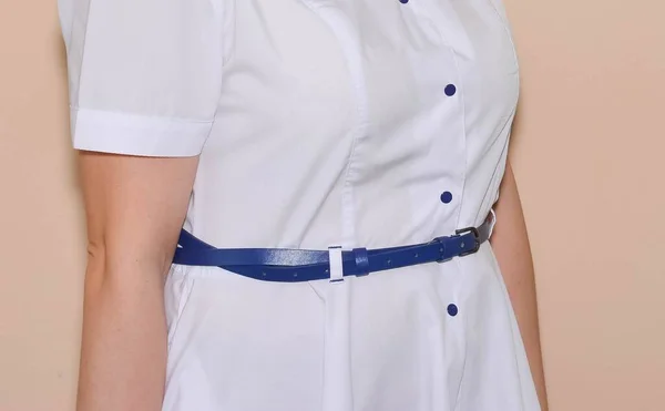 Médico Enfermero Con Una Bata Médica Blanca — Foto de Stock