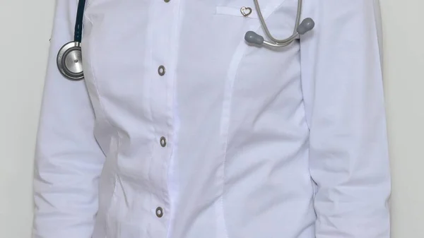 Лікар Або Медсестра Білому Медичному Пальто — стокове фото