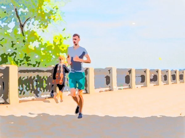 Прогулянки Містом Біг Їзда Велосипеді Засмагання Плавання Пляжі — стокове фото