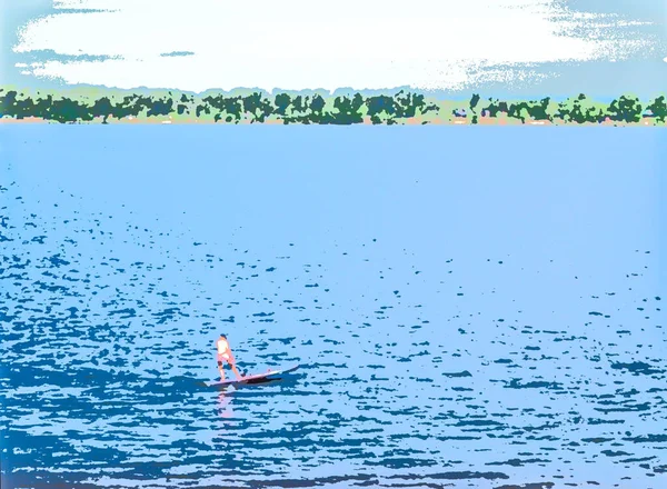 Walking City Running Cycling Sunbathing Swimming Beach — Stock Photo, Image