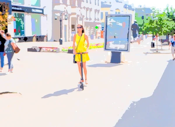 Wandelen Door Stad Hardlopen Fietsen Zonnebaden Zwemmen Het Strand — Stockfoto