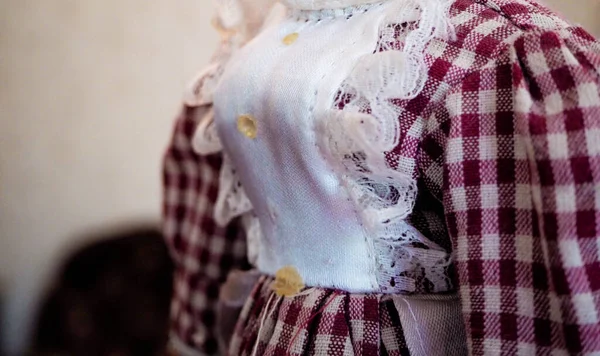 Fragment Dress Porcelain Doll — Stock Photo, Image