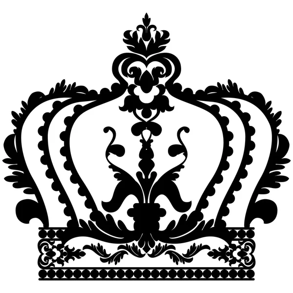 Crown silhouette isolerad på vit bakgrund — Stock vektor