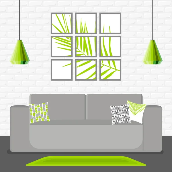 Ilustración vectorial con salón — Vector de stock