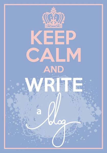 Vector poster with quote keep calm and blog on — Stock Vector