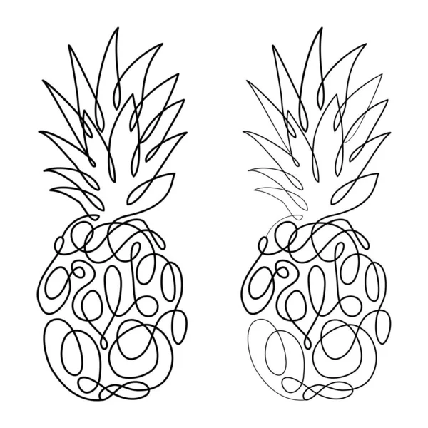 Ciągły rysunek linii ananasa. Szablon dla Twojego projektu. Ilustracja wektora. — Wektor stockowy