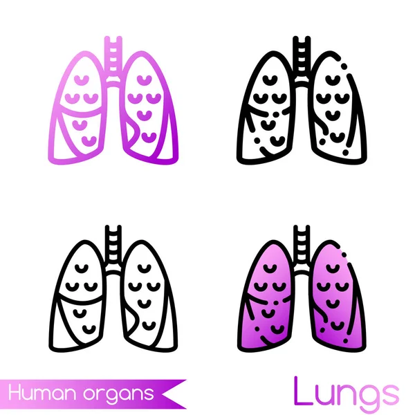 Symbol oder Logotyp menschlicher Lungen — Stockvektor