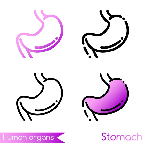 Icono del vector estomacal humano o logotipo — Archivo Imágenes Vectoriales