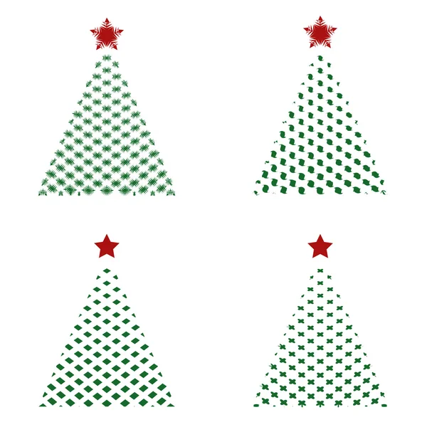 Ícones de árvore de Natal — Vetor de Stock