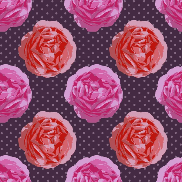 Shabby Chic motif sans couture. Roses vintage vectorielles — Image vectorielle