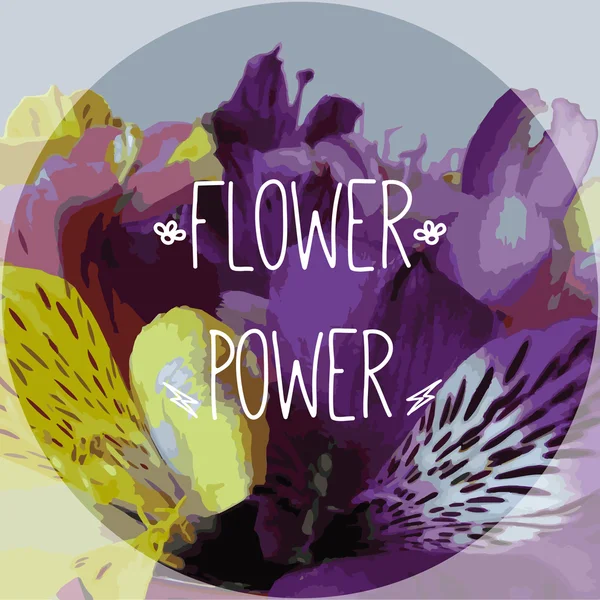 Orkide ve metin çiçek gücü ile fotoğraf arka plan — Stok Vektör
