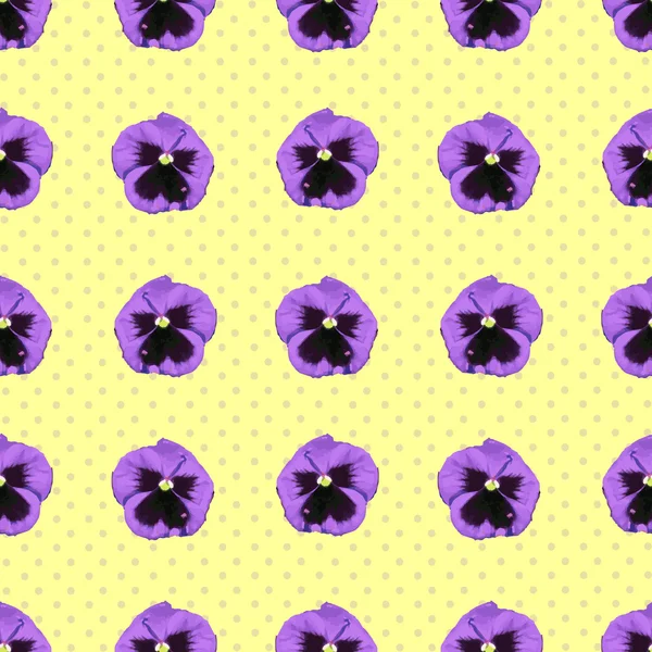 Vector seamless pattern with pansy — Stock Vector
