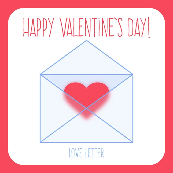 グリーティング カード、手紙およびテキスト幸せなバレンタインの日の心 — ストックベクタ