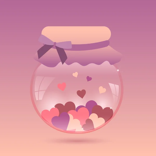 Glass jar with heart — Stock Vector