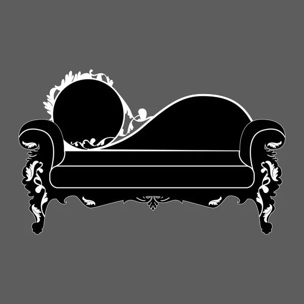Vector silhouette of sofa — Stock Vector
