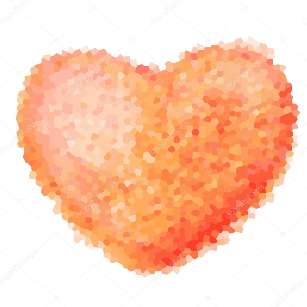Mosaic heart symbol logo icon design template. Vector sign. May be used in medical, dating, Valentines Day and wedding design