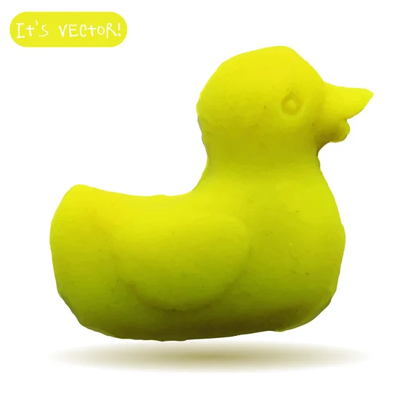 Icon of plasticine duck — Stock Vector