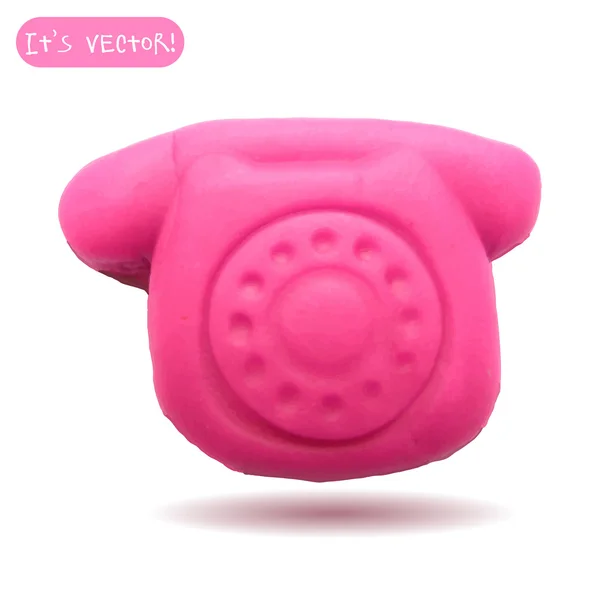 Icono de teléfono de plastilina — Vector de stock