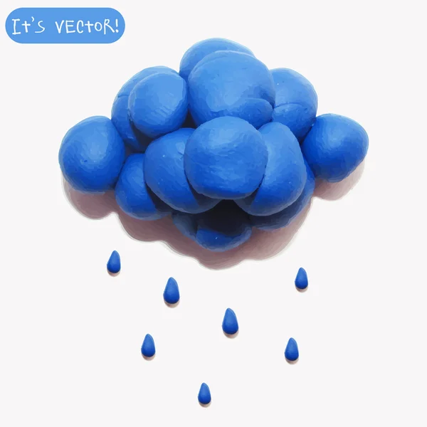 Icon of plasticine cloud — Stock Vector