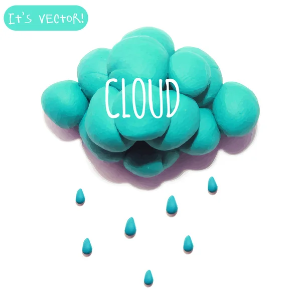 Icône de nuage de plasticine — Image vectorielle
