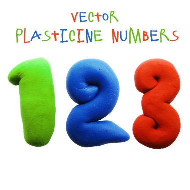 Icon of plasticine numbers clipart
