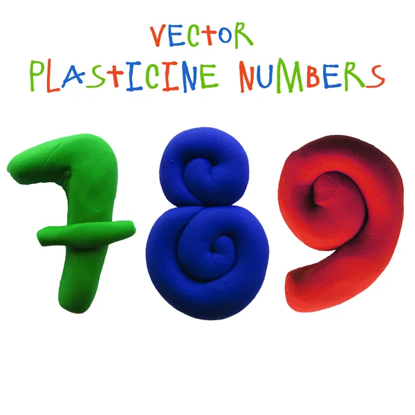 Icon of plasticine numbers — Stock Vector