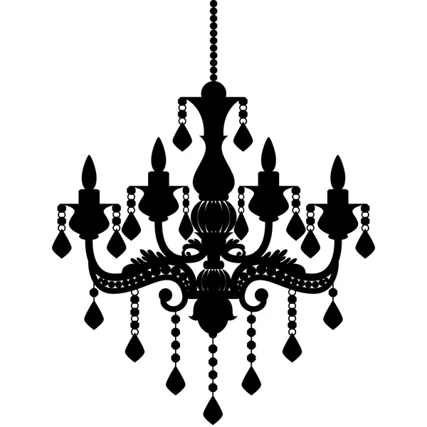 Chandelier silhouette isolated on White background — Stock Vector