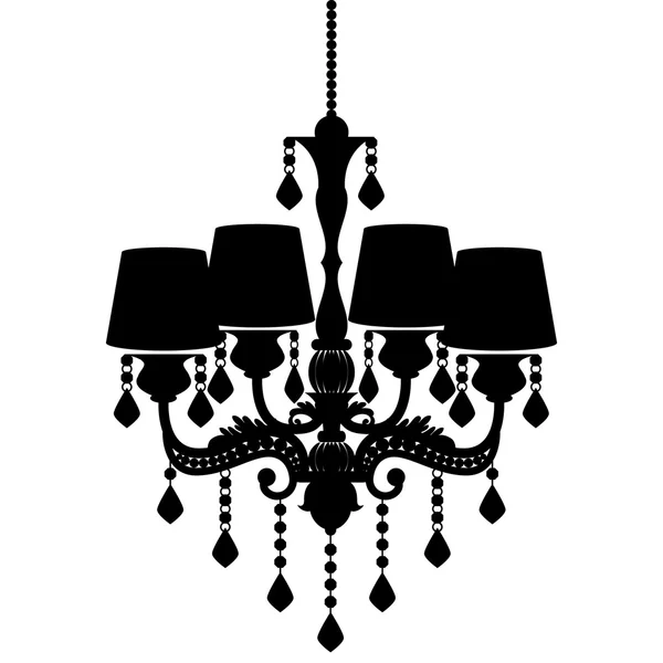 Silhouette de lustre isolé sur fond blanc — Image vectorielle