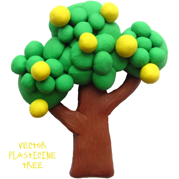 Icon of plasticine tree — Stock Vector